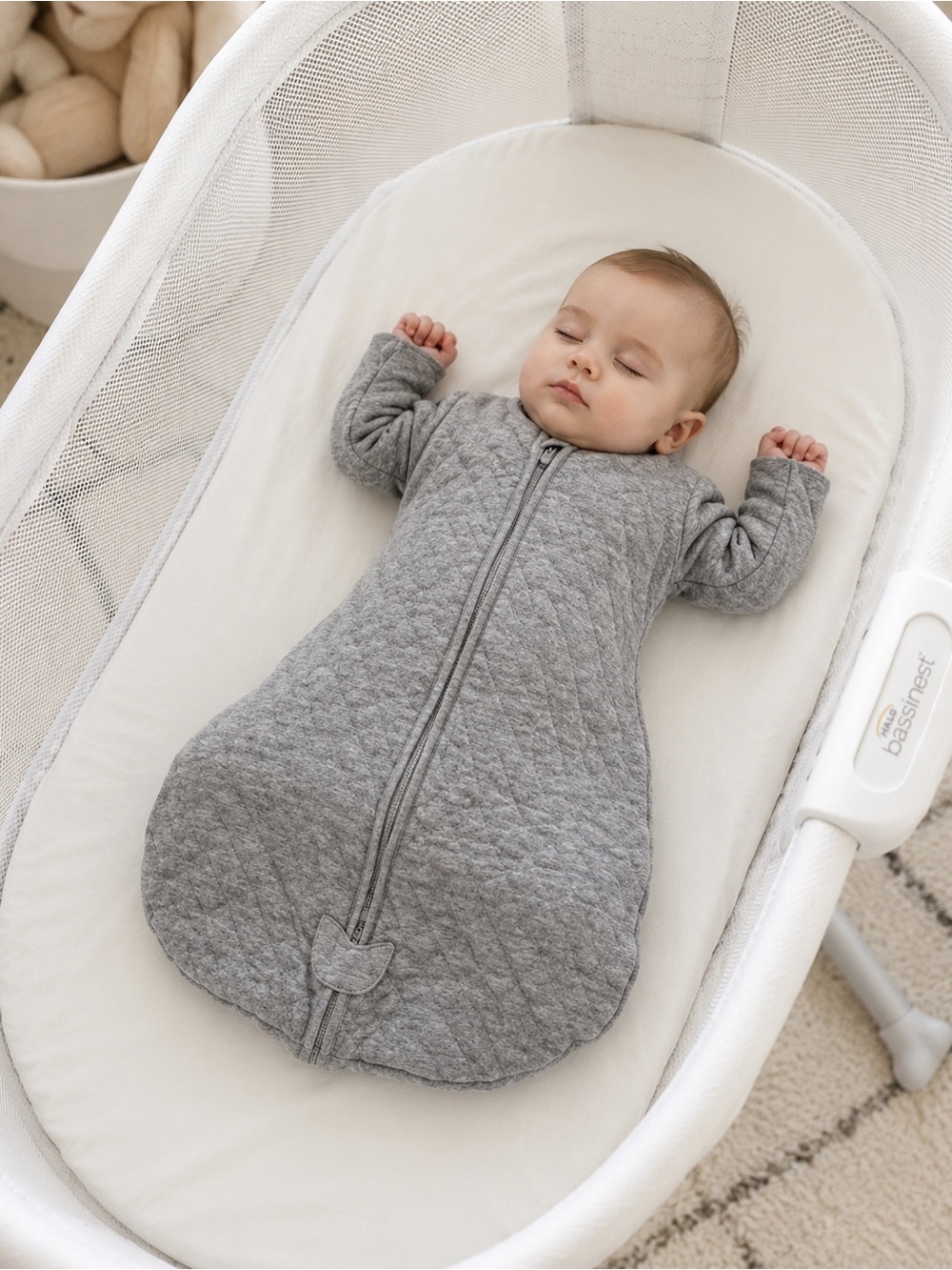 Halo Gray Quilted Sleep Sack for Babies
